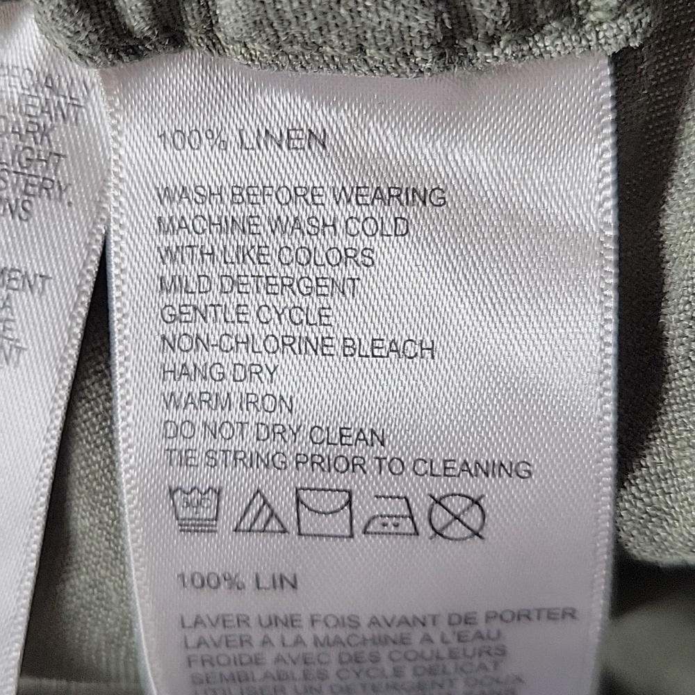 Tommy Bahama Green Linen Drawstring Cropped Capri Pants Size XL - Picture 6 of 7